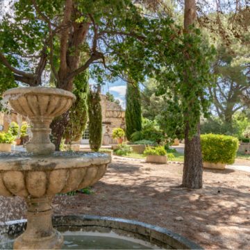 hotel restaurant avec jardin fontaine