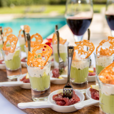 repas de groupe amuse bouche piscine